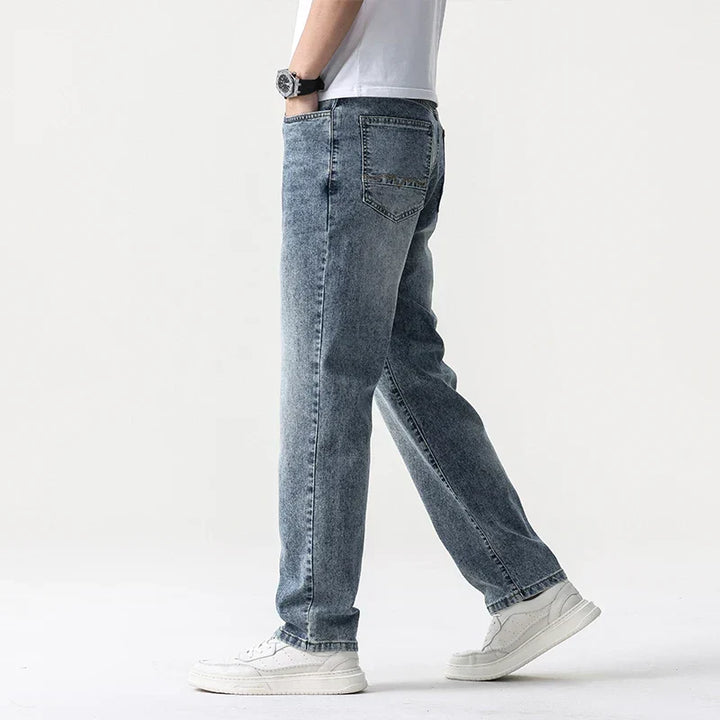 Oversized Men’s Wide Leg Jeans - Straight Lyocell, Casual