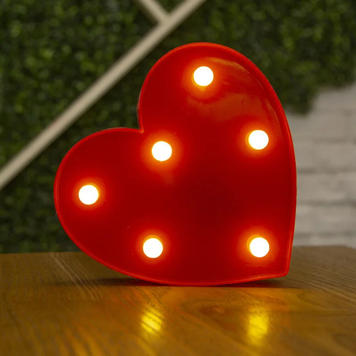 Romantic Heart LED Night Light - Warm White Lamp, An Elegant Valentine&