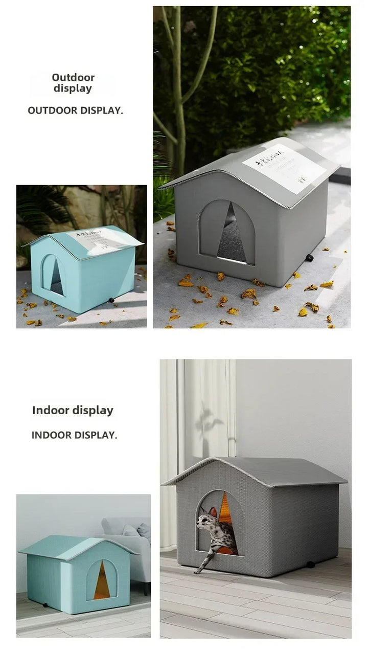 Pet House Waterproof Outdoor Shelter For Small Dogs And Cats Foldable Winter 2026 Warm Cave Bed Washable