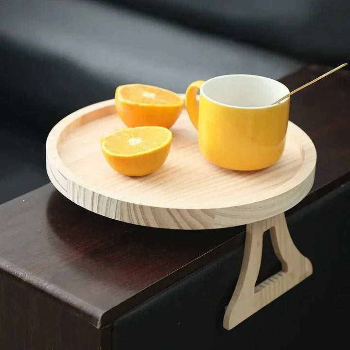 Bamboo Sofa Arm Tray Portable Couch Armrest Snack Holder
