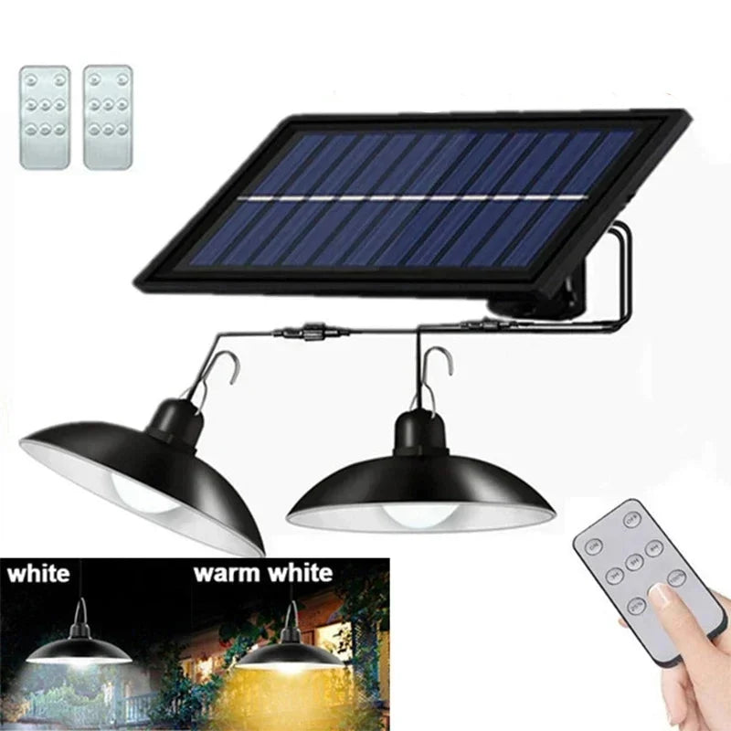 Solar Pendant Light With Remote Control, Outdoor Waterproof LED Lamps For Shed Barn Backyard Patio 2026