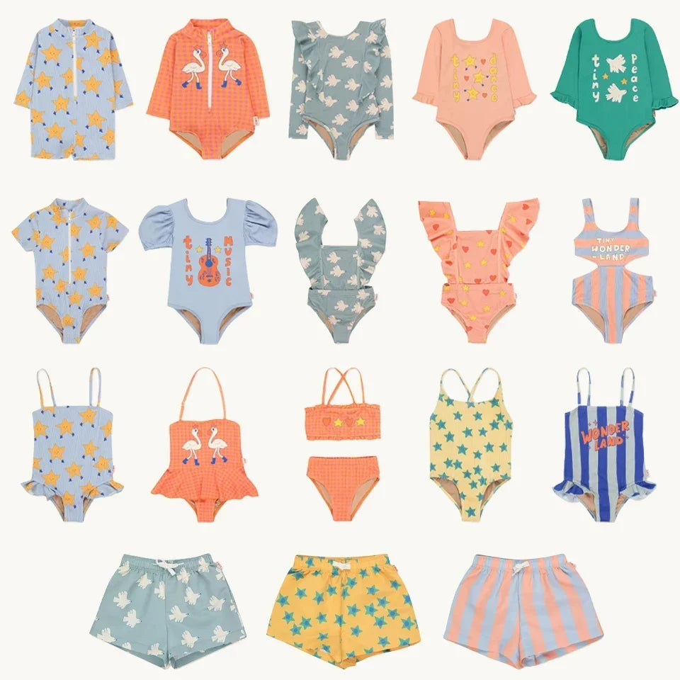 Lightweight unisex one-piece swimsuit - casual cut, nylon, beach &amp; pool wear for kids