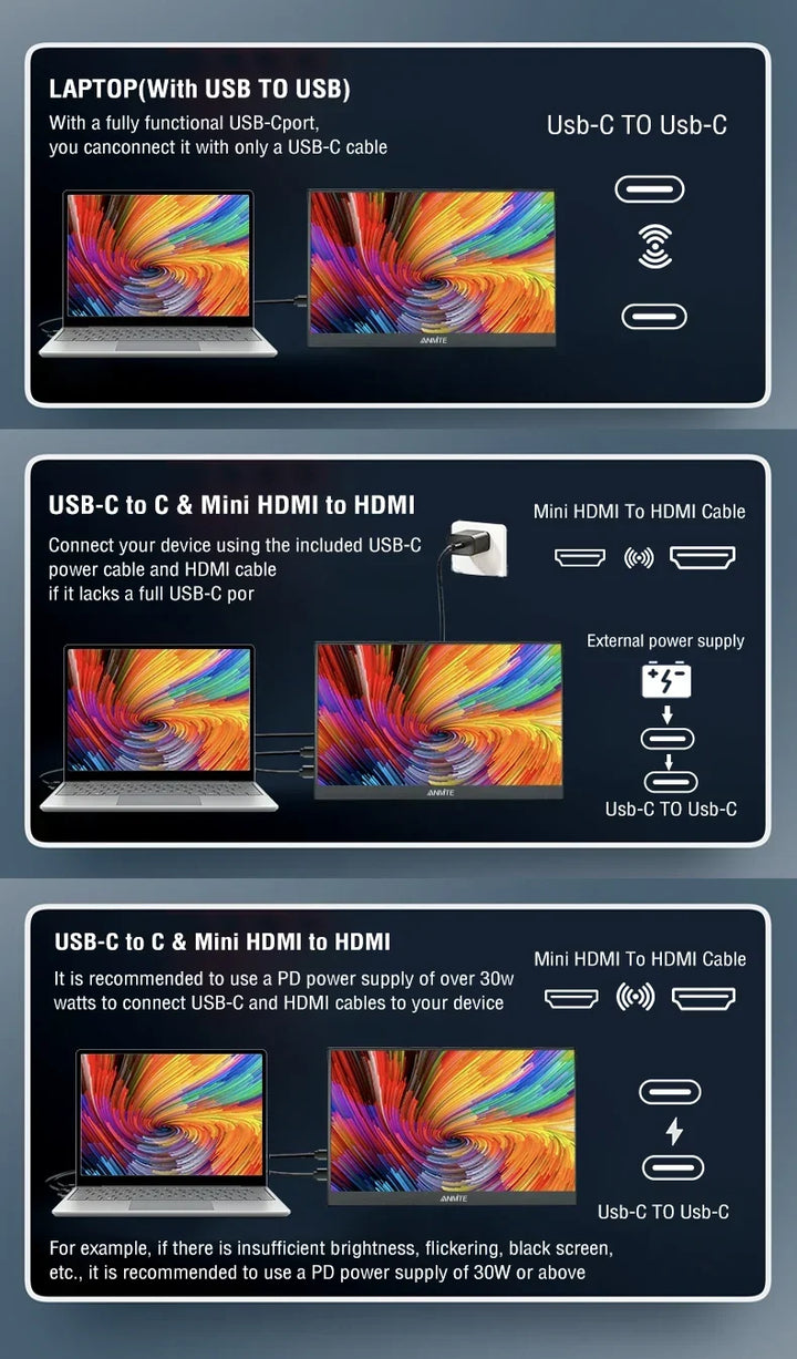 Portable 15.6 Inch Touch Monitor 1080p HDR Gaming On The Go