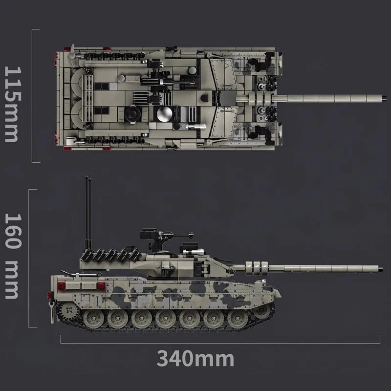 Military Tank Building Blocks Leopard 2A7 Model 1007 Pieces Camouflage Brick Set Fall 2026 Gift