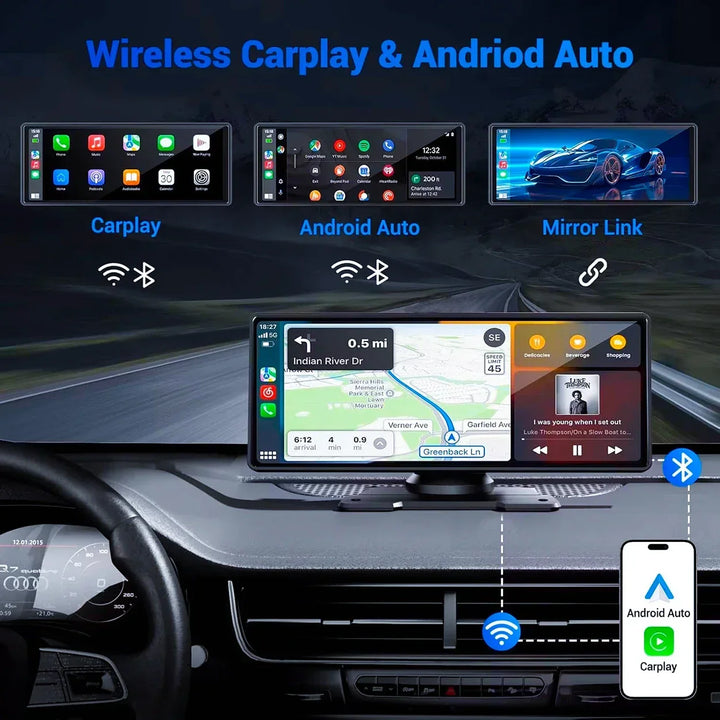 CarPlay Screen Universal Wireless CarPlay And Android Auto Car Stereo Head Unit With Mirror Cast WiFi Fall 2025