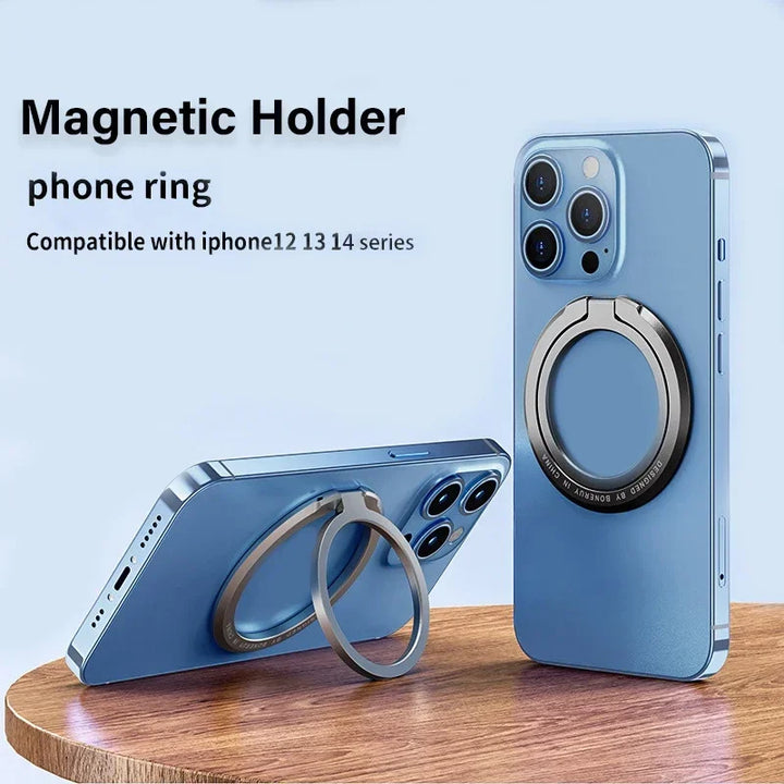 Magnetic iPhone Ring Holder - Foldable Grip Stand &amp; Accessories for Mobile Support