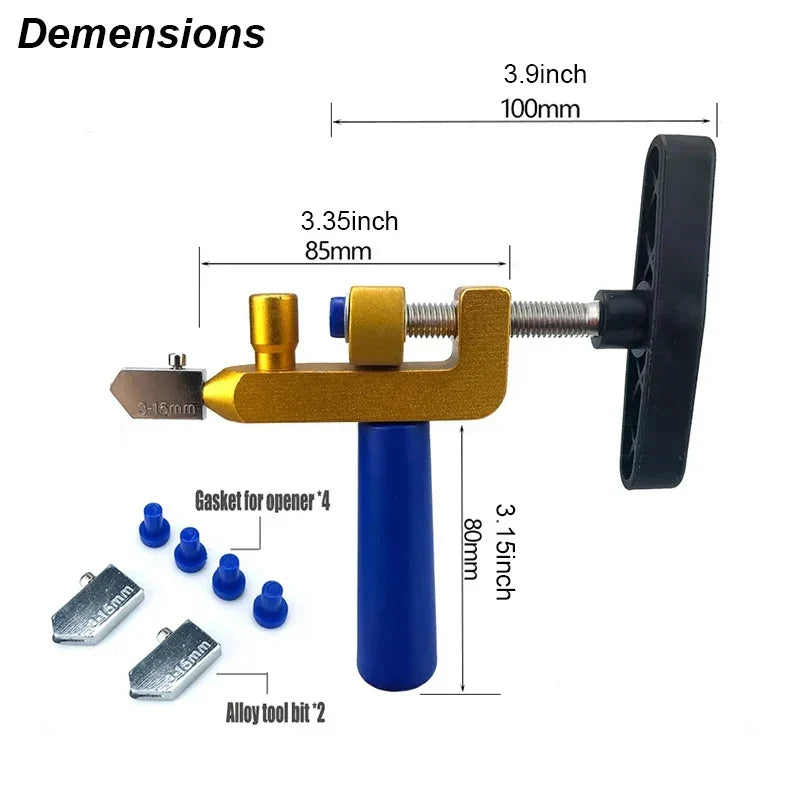 Ceramic Cutter Tile Breaker Knife - Handheld Diamond Roller Tool with Nozzles