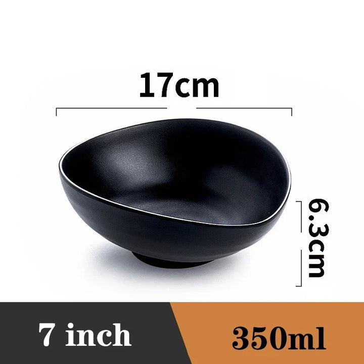 Ramen Bowl Black Plastic Japanese Style Noodle Bowl
