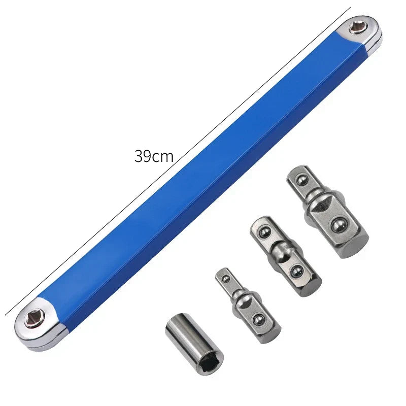 Compact Offset Extension Wrench 4-Adapter Set – Dual-Purpose Impact Socket Ratchet Automotive Hand Tool 2026
