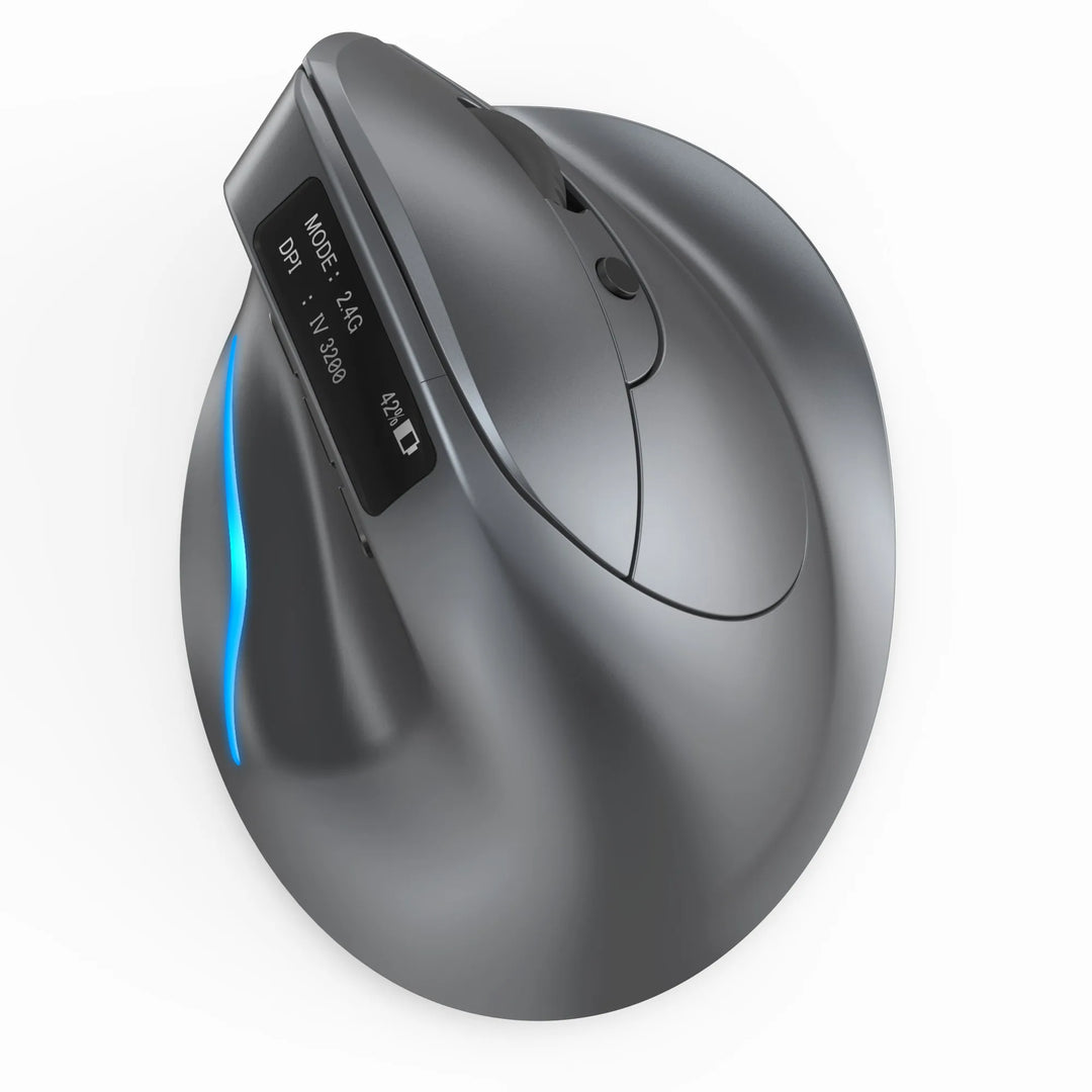 Bluetooth Vertical Ergonomic Mouse With OLED Screen