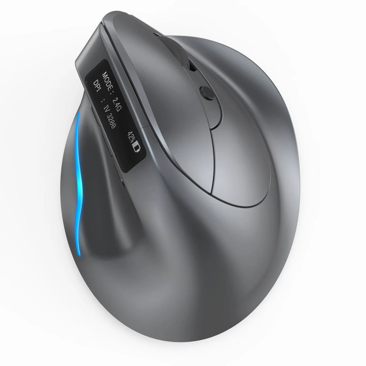 Bluetooth Vertical Ergonomic Mouse With OLED Screen