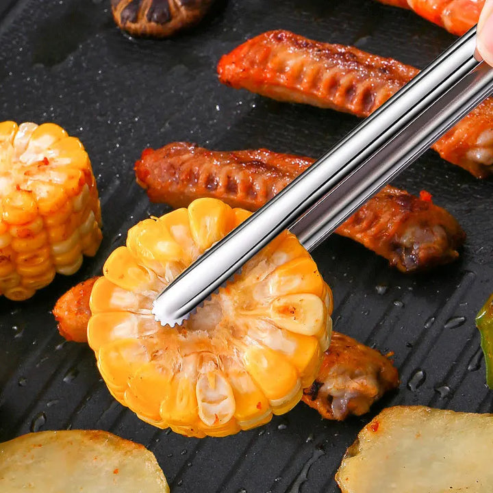 Stainless Steel BBQ Tongs Non-Slip Heat Resistant Grill Food Clip – Kitchen &amp; Outdoor 2026