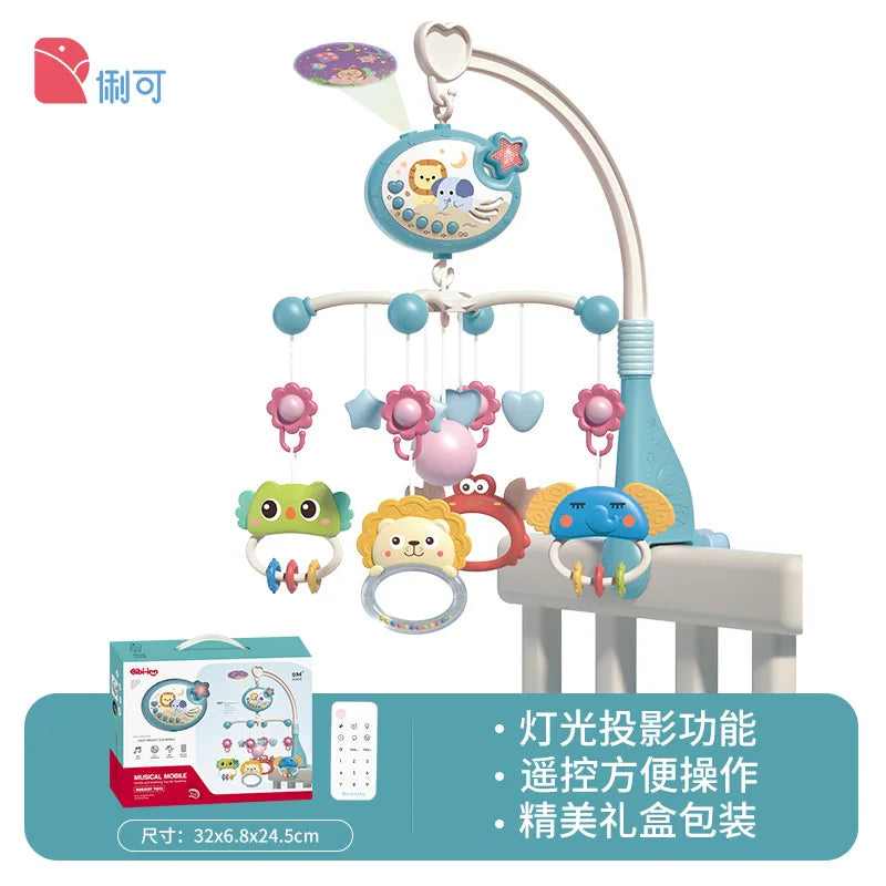 Crib Mobile Remote Music Light Newborn Sensory Toys