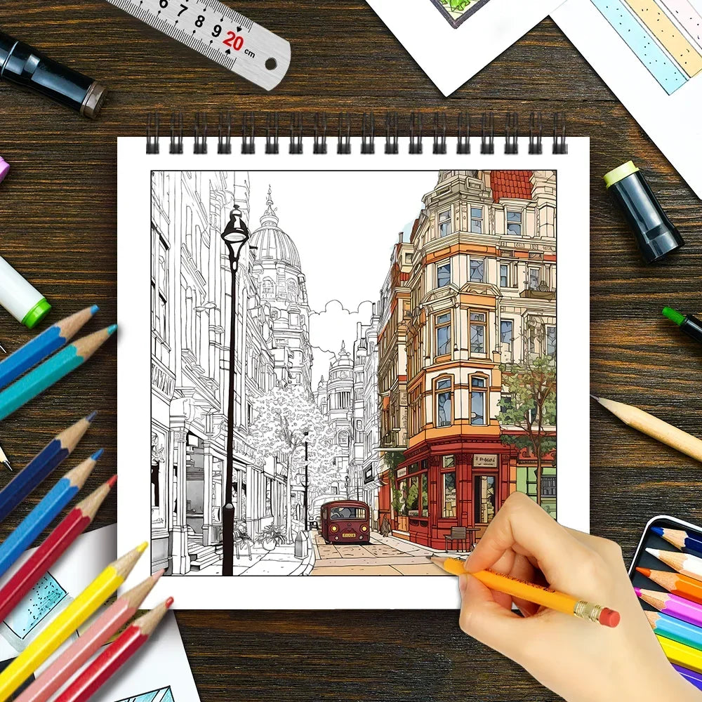 Adult colouring Book Spiral Bound 30 Sheets 8.3 By 8.3 Inches Holiday Gift Idea For Relaxation 2025