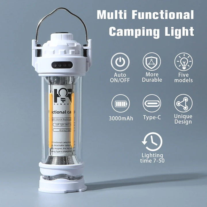 3000mAH Waterproof Camping Lantern - Retro Tent Lighting, Outdoor Atmosphere Decor