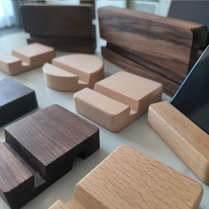 Universal Solid Wood Desk Stand Holder for Mobile Phones &amp; Tablets - Home Accessories