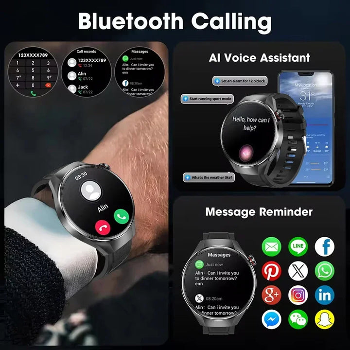 Smartwatch 1.75 Inch AMOLED Display GPS Tracking Bluetooth Calling Health Monitoring IP68 Waterproof Fall 2025 Gift
