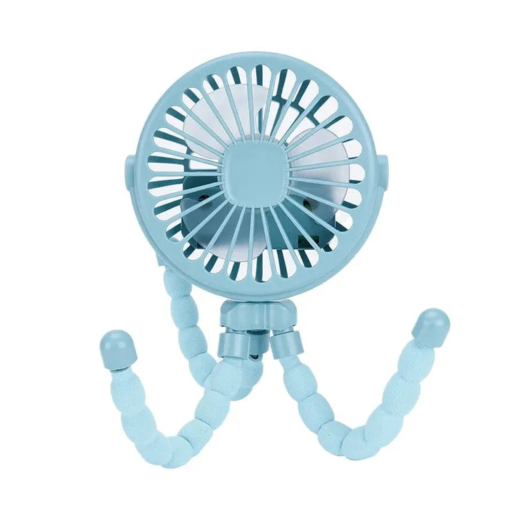 Portable Oscillating Pram Fan Mini Handheld Baby Fan USB Operated Clip-on Flexible Tripod for Car Seat Use