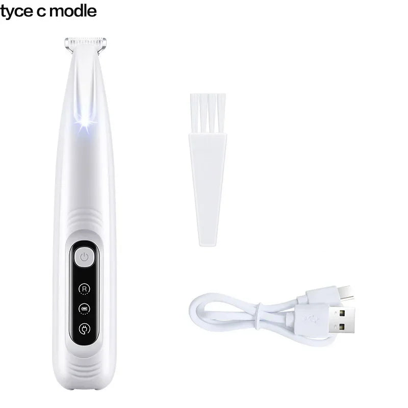 Waterproof Dog Paw Trimmer with LED Light – 18mm Wide Blade LED Display Pet Grooming Clipper 2026