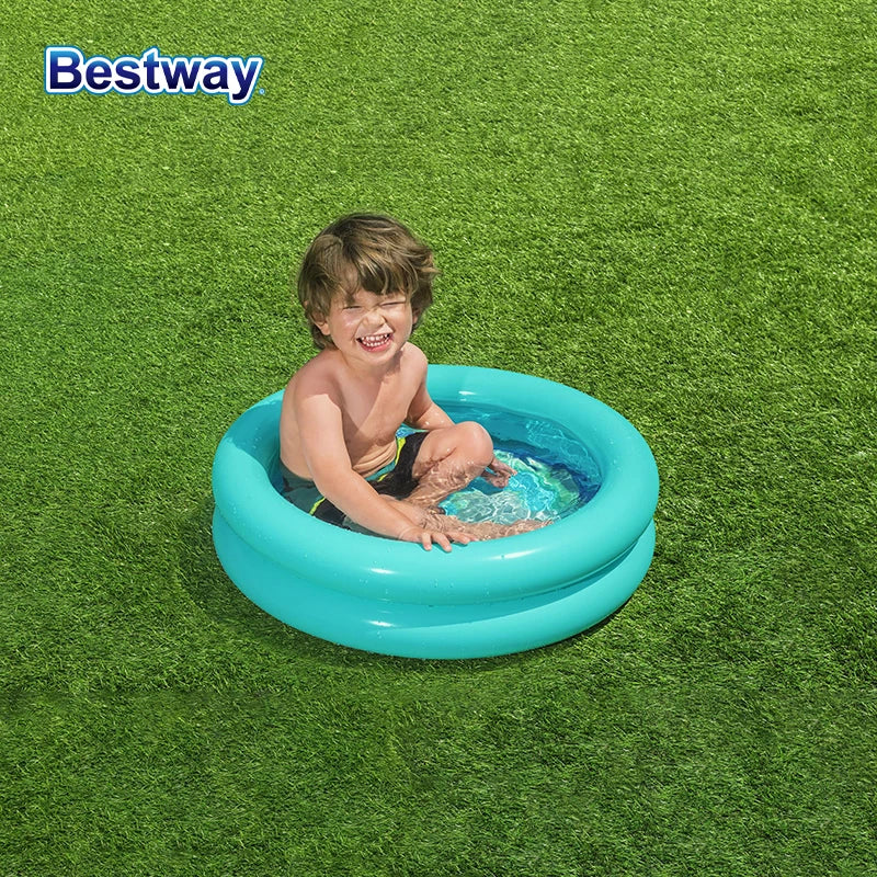 Inflatable Backyard Swimming Pool for Kids, 8ft Portable Summer Play Pool with Durable PVC and Bright colours