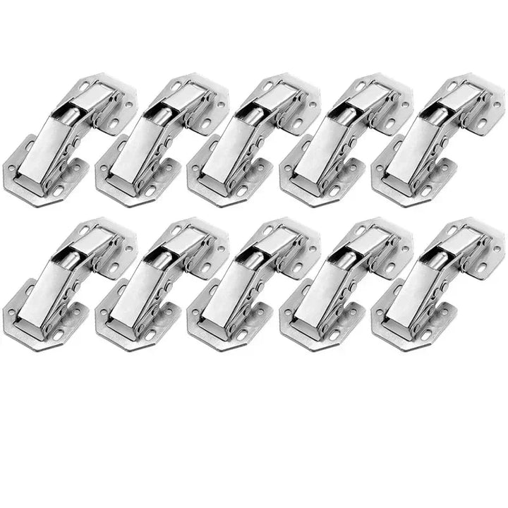 Stainless Steel Cabinet Hinges 90 Degree No-Drilling for Kitchen Furniture 10PCS