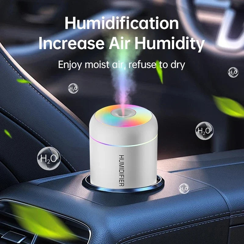 180ML Mini USB Aroma Diffuser - Electric Humidifier for Home, Car &amp; Bedroom, Essential Oil Purifier with Mist Lights