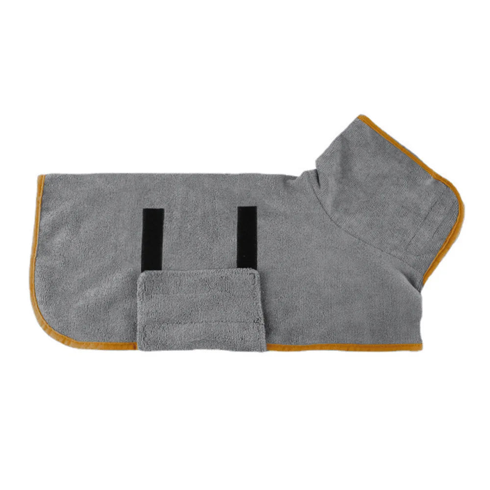 Microfiber Dog Bathrobe Towel - Adjustable Absorbent Coat for Cats &amp; Dogs, Pet Grooming Care