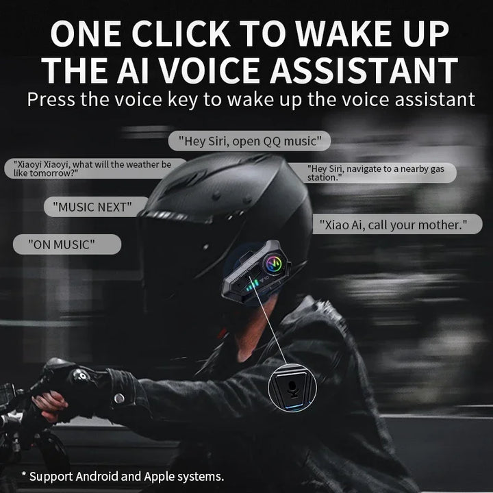 Bluetooth 5.3 Motorcycle Helmet Headset Y10 – Waterproof Hands-Free Call Music Speaker Universal Fit 2026
