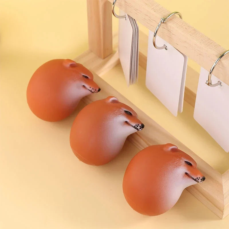 Soft Squeeze Shiba Inu Egg Shape Desk Decor - Fun Home Office Gift, Stress Relief Ornament