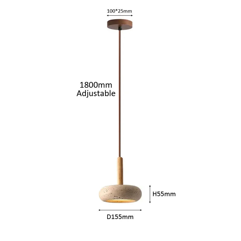Japandi LED Pendant Lamp Yellow Stone Wabi Sabi Ambient Design