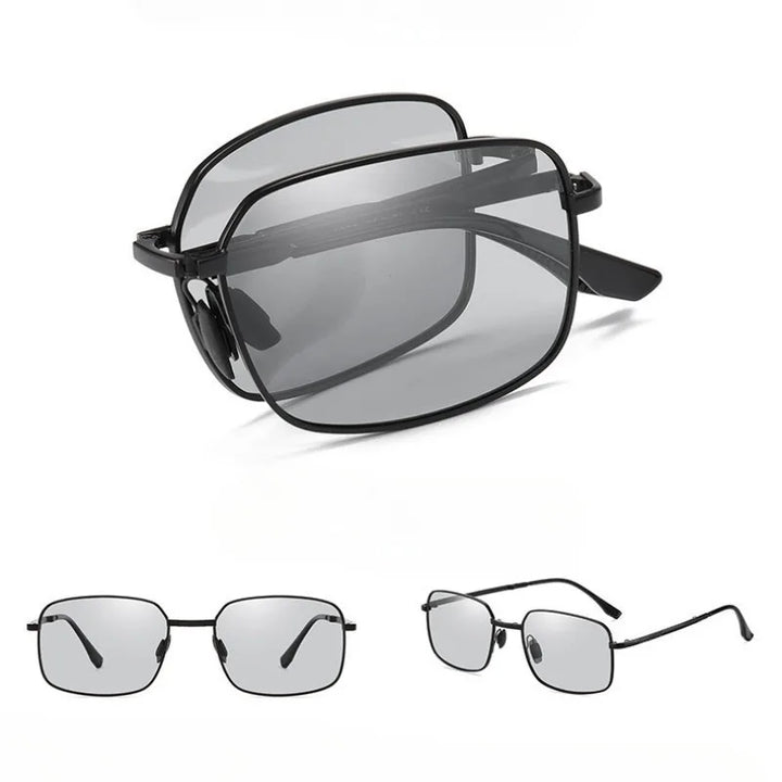 Polarized Folding Sunglasses 2 Pack Dual Use Driving Day Night color Changing Square Frame Spring 2026 Trend