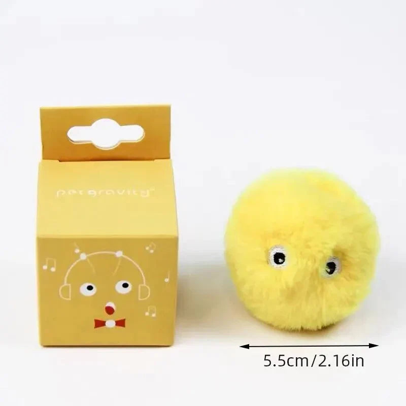 Interactive Cat Toy Ball - Plush Electric Catnip Training Squeak Sound Toy for Kittens