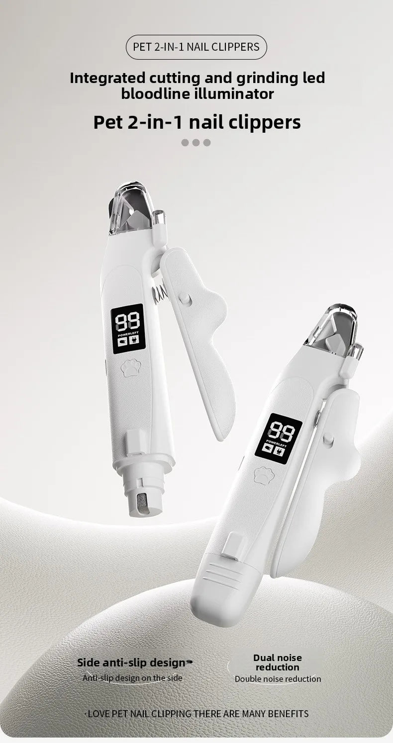 2-in-1 Pet Nail Clipper &amp; Grinder with LED Blood Line Light – USB-C Rechargeable Dog Cat Trimmer 2026