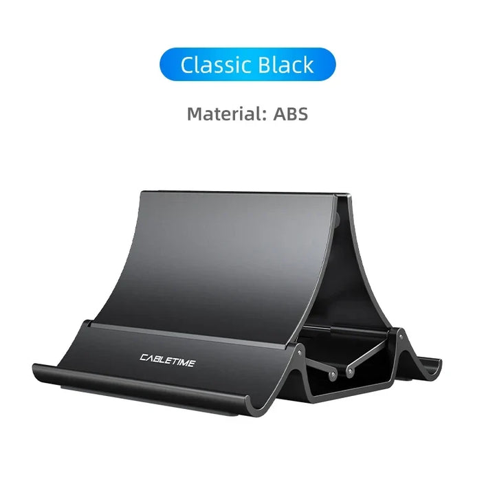 Vertical Laptop Stand with Silicone Grip - Dual Device Holder for MacBook &amp; Tablet, Heat Dissipation,