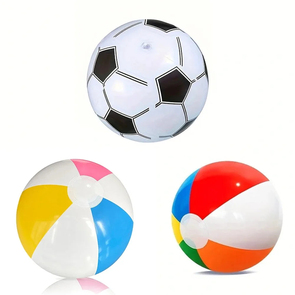 Inflatable Beach Ball 12/16 Rainbow Design for Summer Pool Parties, Water Games, and Outdoor Fun