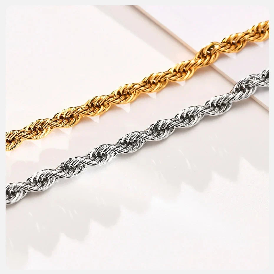 Stainless Steel Rope Chain Bracelet Twisted Singapore
