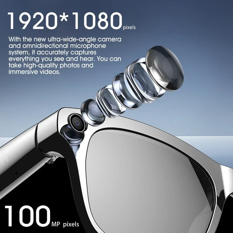 Smart AI Camera Glasses Bluetooth Call Voice Assistant