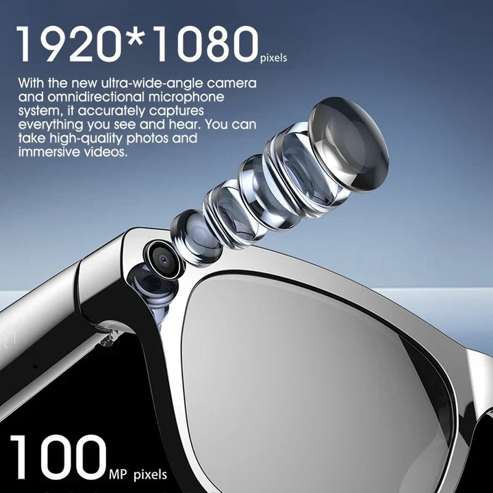 Smart AI Camera Glasses Bluetooth Call Voice Assistant
