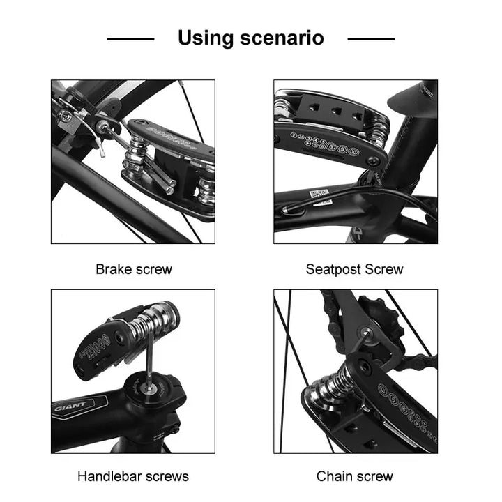 Home Tools Bicycle Repair Multi Tool Kit with Screwdriver, Tire Levers &amp; Wrenches