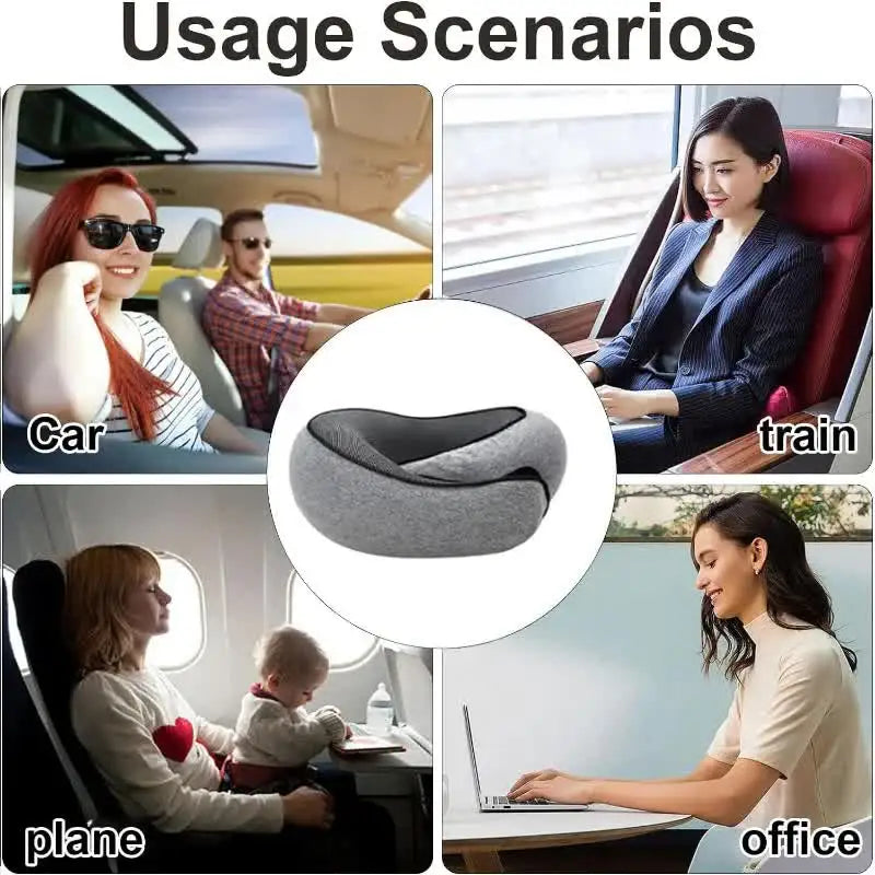 Memory Foam Travel Neck Pillow U Shaped Snail Style Portable Ergonomic Support For Summer Travel 2026 Cotton Cover