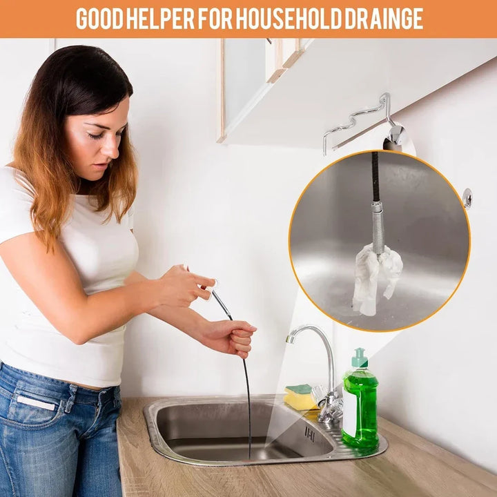 Drain Snake 22.5 Inch Flexible Sink Auger Kitchen Clog Remover Hair Debris Eco Friendly Home Repair Fall 2026