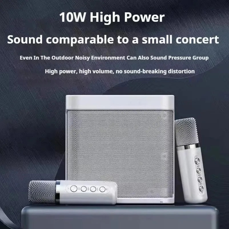 Bluetooth Speaker Karaoke System Portable Wireless 10W With 2 Microphones Outdoor Party Sound Fall 2025