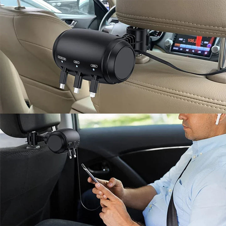 Car Charger With Retractable Cord – 3 In 1 Fast Charging Station For Phones And Tablets, Summer Road Trip 2026