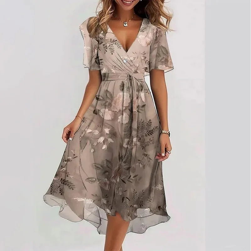 Sexy Deep V-neck Print Women&