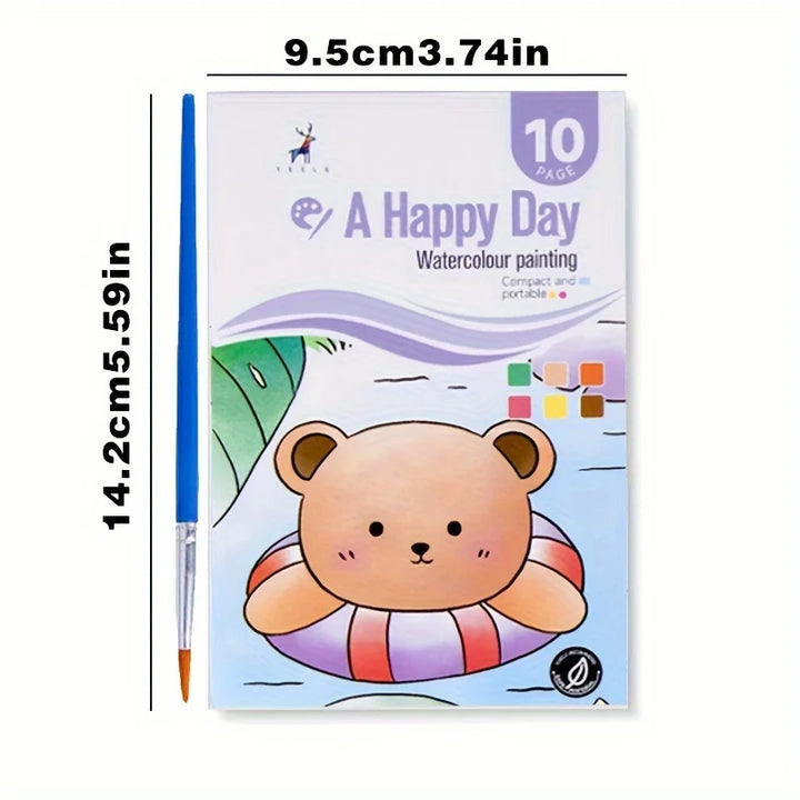 Watercolour Painting Book With Pen Self Contained Water colours Art Kit For Kids Back To School 2025 Gift