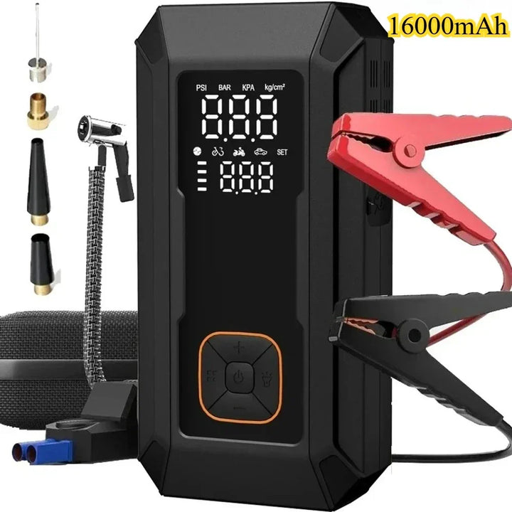 Car Jump Starter All-In-One Air Pump Tire Inflator Portable Power Bank LED Light Fall 2025