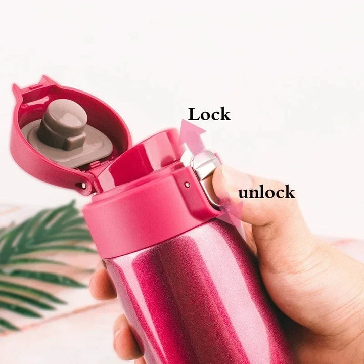 500ml Stainless Steel Vacuum Flask - Bouncing Cover Thermo Mug for Coffee, Tea, Milk, Travel Use