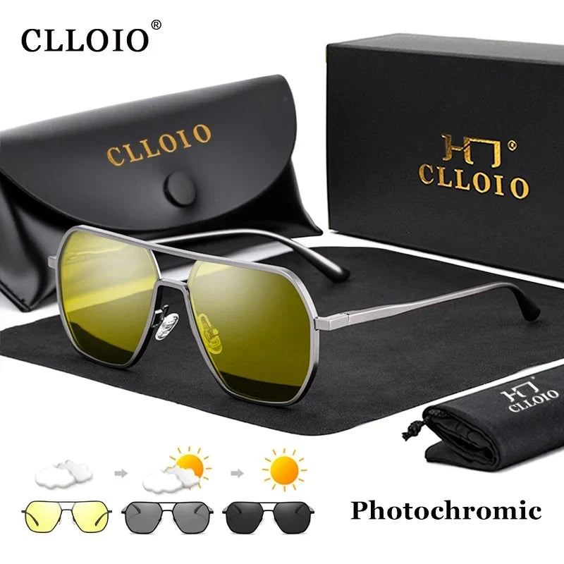 Photochromic Sunglasses Anti Glare Day Night Vision Polarized UV400 Unisex Square Frame Summer 2026 Trend