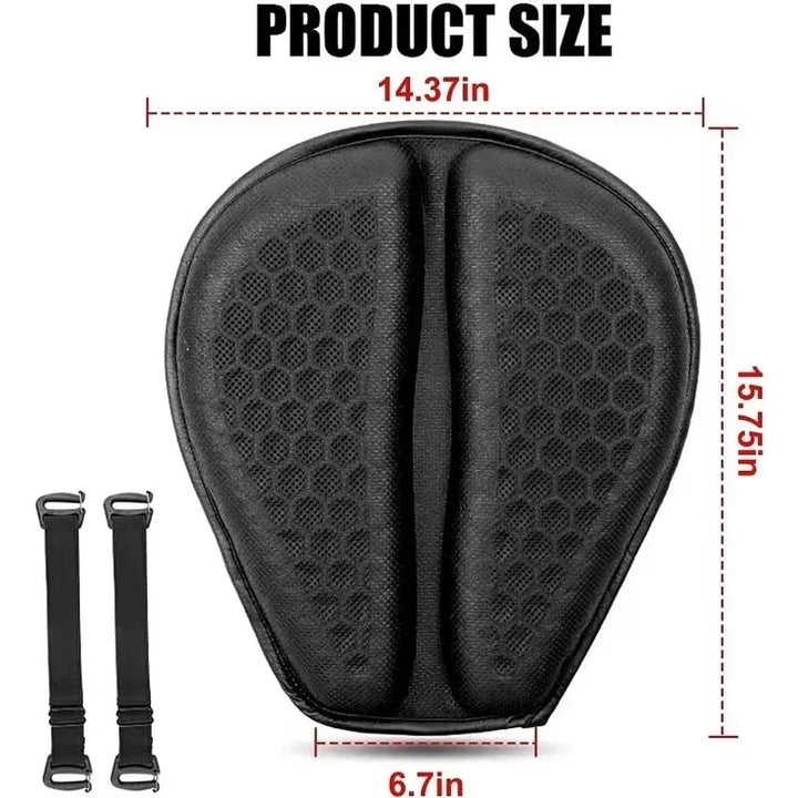 Motorcycle Gel Seat Cushion 3D Honeycomb Pressure Relief Anti-Slip Pad Long Ride Comfort