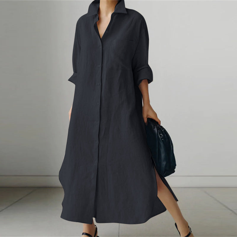 Lightweight Shirt Dress for Women, Elegant Spring Style, Versatile Casual &amp; Formal Wear